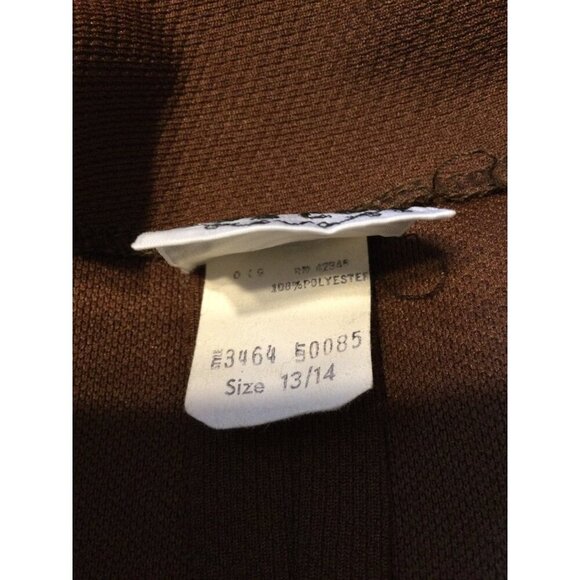 Vintage Cos Cob Brown Womens Blazer Style Top Size 13/14 Button-Up 100% Polyeste - Picture 6 of 9